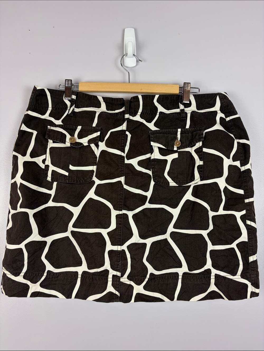 Lands’ End Giraffe Print Cotton Skort Skirt Size 18 Safari Animal Print - Picture 15 of 16